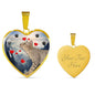 Cute Ocicat Print Heart Pendant Luxury Necklace