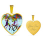 American Quarter Horse Print Heart Pendant Luxury Necklace
