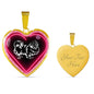 Pekingese Dog Print Heart Charm Necklaces
