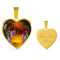 Gouldian Finch (Rainbow Finch) Heart Charm Necklaces