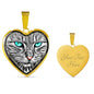 Blue Eyes Cat Print Heart Charm Necklaces
