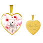 West Highland White Terrier Print Heart Pendant Luxury Necklace