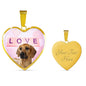 Cute Rhodesian Ridgeback Dog Print Heart Pendant Luxury Necklace