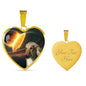 Amazing Afghan Hound Dog Print Heart Pendant Luxury Necklace