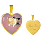 Lovely Hamster Print Heart Charm Necklaces