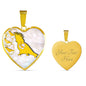 Cockatoo Parrot Art Print Heart Charm Necklaces