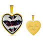American Flag Skull Print Heart Charm Necklaces