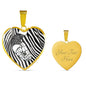 Black&White Snake Print Heart Pendant Luxury Necklace