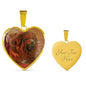 Tibetan Mastiff Print Heart Pendant Luxury Necklace