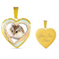 Robo Hamster Print Heart Charm Necklaces