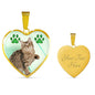 American Bobtail Print Heart Pendant Luxury Necklace