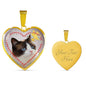 Lovely Snowshoe Cat Print Heart Pendant Luxury Necklace