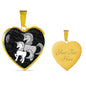 Cute Unicorn Print Heart Pendant Luxury Necklace