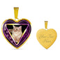 Javanese Cat Print Heart Charm Necklaces
