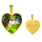 Birman Cat Print Heart Charm Necklaces