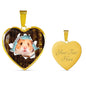 Syrian Hamster Print Heart Charm Necklaces