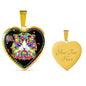 Colorful Cat Print Heart Charm Necklaces
