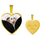 Dalmatian Dog Art Print Heart Charm Necklaces