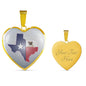 Pug Dog Texas Print Heart Pendant Luxury Necklace