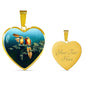 Lovely Parrot Print Heart Charm Necklaces