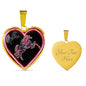 Horse Pink Art Print Heart Charm Necklaces