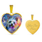 Yorkie Art Print Heart Pendant Luxury Necklace
