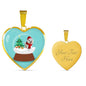 Maltese Dog Print Heart Pendant Christmas Special Luxury Necklace