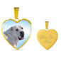 Central Asian Shepherd Dog Print Heart Pendant Luxury Necklace