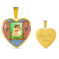 Golden Hamster Art Print Heart Charm Necklaces