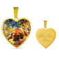 Bullmastiff Print Heart Pendant Luxury Necklace