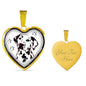 Lovely Dalmatian Dog Print Heart Charm Necklaces