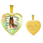 Thoroughbred Horse Art Print Heart Charm Necklaces