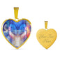 Amazing Art Print Heart Pendant Luxury Necklace