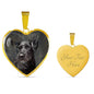 Bouvier des Flandres Print Heart Pendant Luxury Necklace