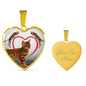 Bengal Cat Print Heart Pendant Luxury Necklace