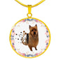 Amazing Australian Terrier Print Circle Print Luxury Necklace