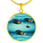 Achilles Tang Fish Print Luxury Circle Necklace