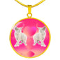Devon Rex Cat Print Circle Pendant Luxury Necklace