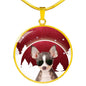 Chihuahua Print Circle Luxury Necklace
