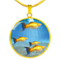 Common Molly Print Circle Pendant Luxury Necklace
