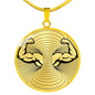 Biceps Bodybuilder Lovers Print Circle Pendant Luxury Necklace