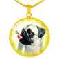Cute Pug Dog Print Luxury Necklace