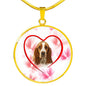 Basset Hound Print Luxury Circle Necklace
