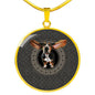Basset Hound Dog Print Circle Pendant Luxury Necklace