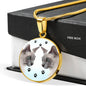 Tonkinese Cat Print Circle Pendant Luxury Necklace