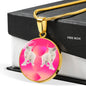 Devon Rex Cat Print Circle Pendant Luxury Necklace
