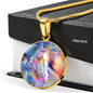 Friesian Horse Print Circle Pendant Luxury Necklace