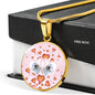 Maltese Dog Print Circle Charm Luxury Necklace