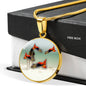 Lovely Common Molly Fish Print Circle Pendant Luxury Necklace