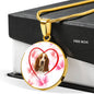Basset Hound Print Luxury Circle Necklace